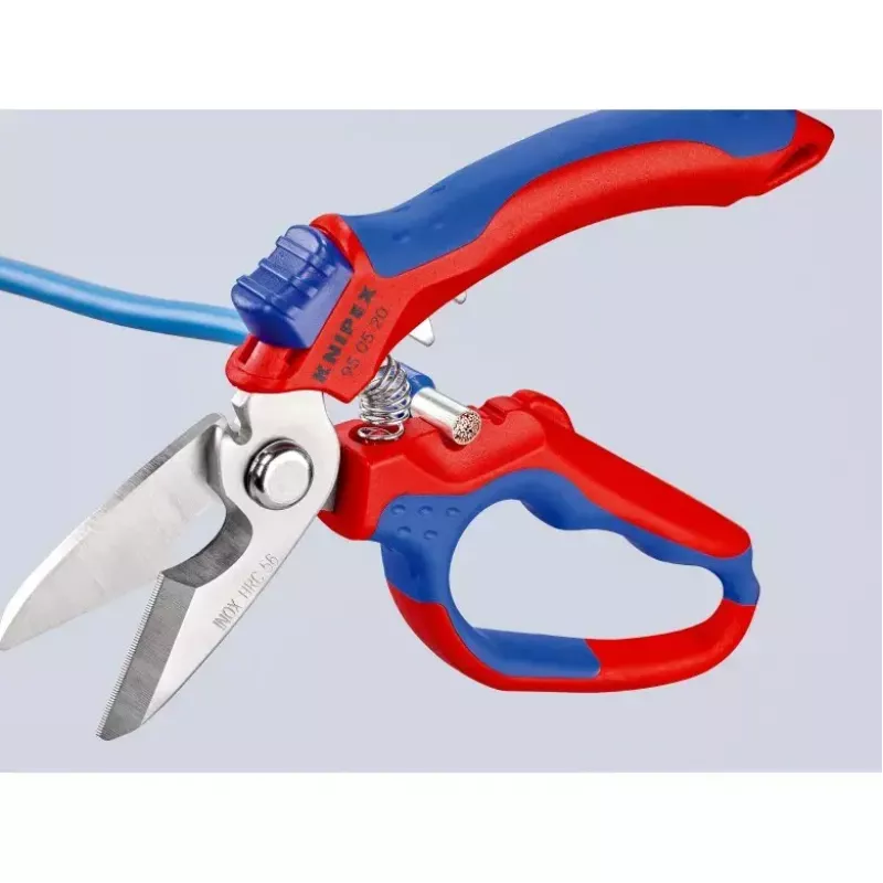 „Knipex 95 05 20 SB“ replės Nerūdijantis plienas Plastikinė rankena Mėlyna Raudona