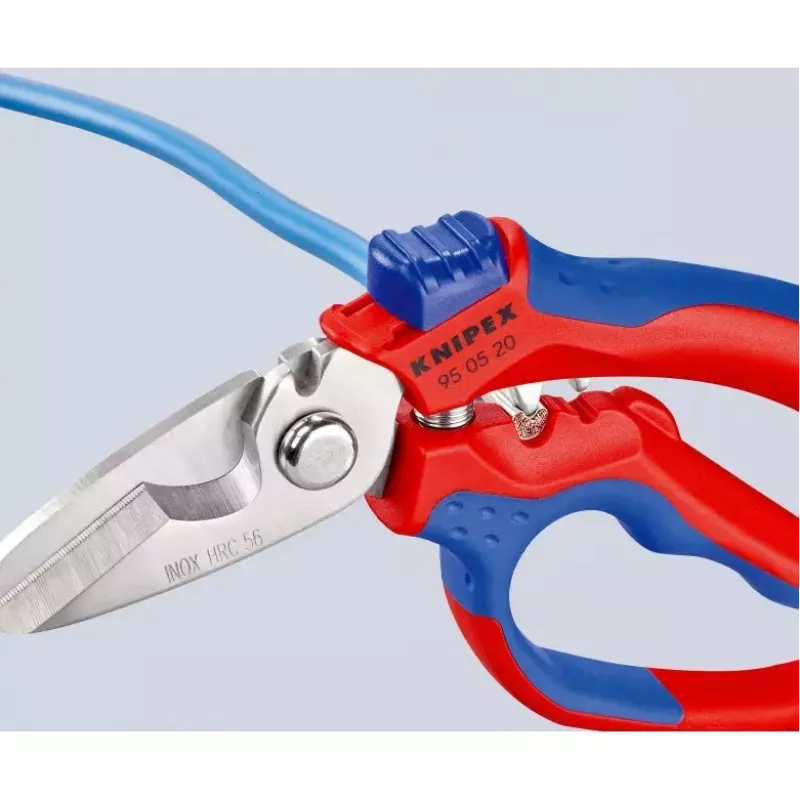 „Knipex 95 05 20 SB“ replės Nerūdijantis plienas Plastikinė rankena Mėlyna Raudona