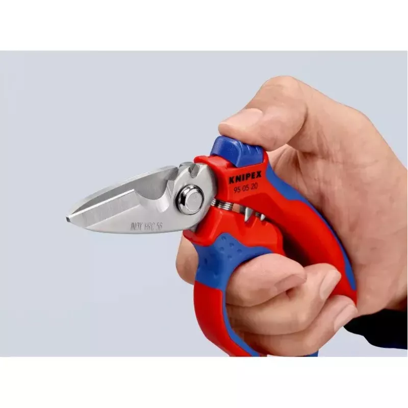 „Knipex 95 05 20 SB“ replės Nerūdijantis plienas Plastikinė rankena Mėlyna Raudona