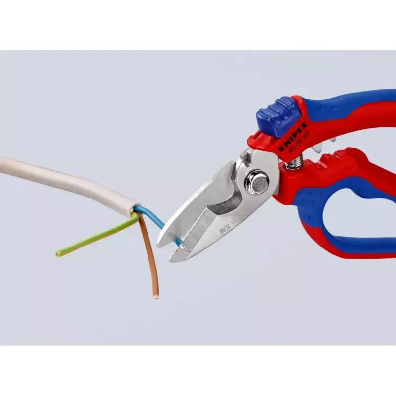 „Knipex 95 05 20 SB“ replės Nerūdijantis plienas Plastikinė rankena Mėlyna Raudona