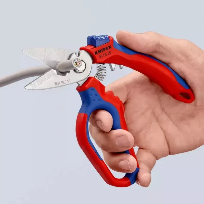 „Knipex 95 05 20 SB“ replės Nerūdijantis plienas Plastikinė rankena Mėlyna Raudona
