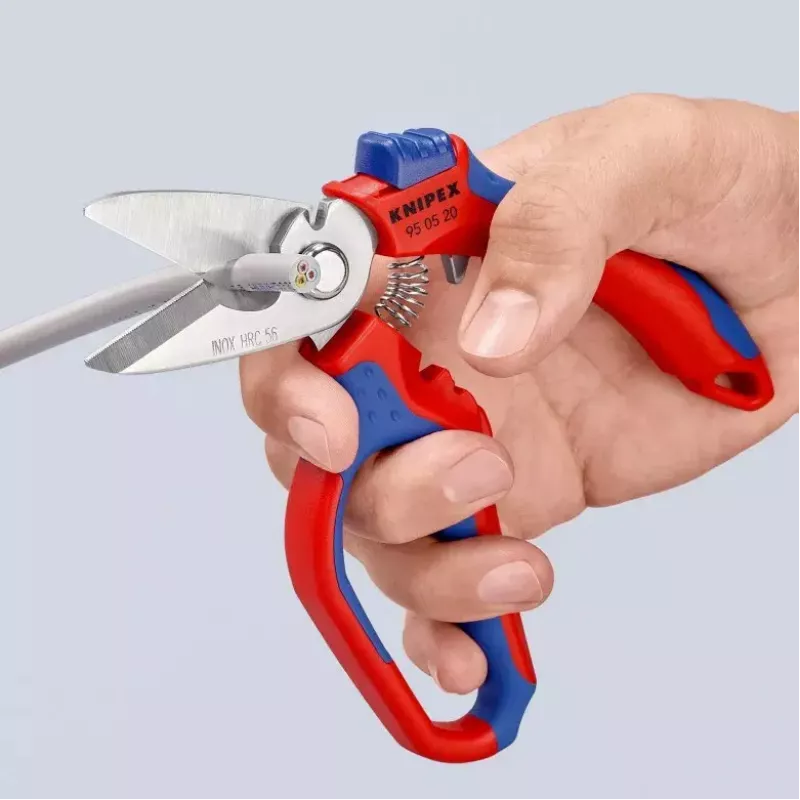 „Knipex 95 05 20 SB“ replės Nerūdijantis plienas Plastikinė rankena Mėlyna Raudona
