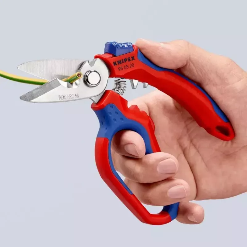 „Knipex 95 05 20 SB“ replės Nerūdijantis plienas Plastikinė rankena Mėlyna Raudona