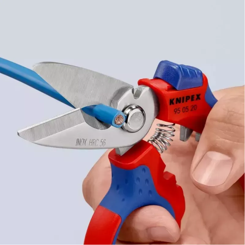 „Knipex 95 05 20 SB“ replės Nerūdijantis plienas Plastikinė rankena Mėlyna Raudona