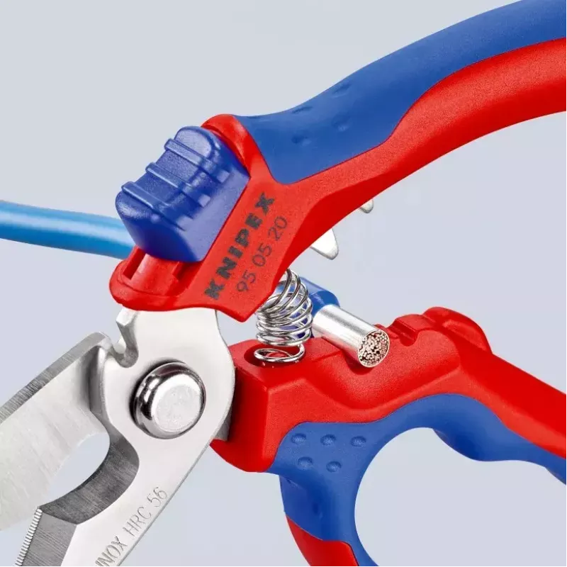 „Knipex 95 05 20 SB“ replės Nerūdijantis plienas Plastikinė rankena Mėlyna Raudona