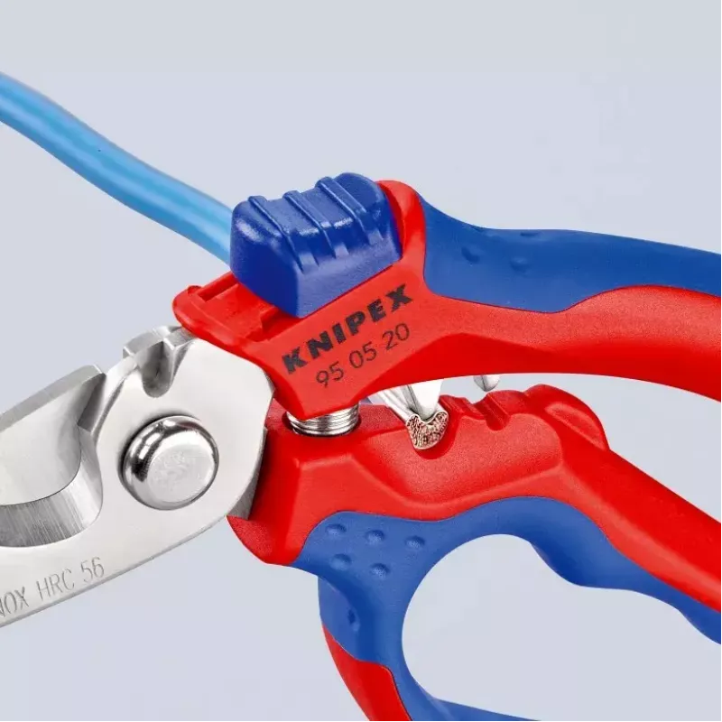 „Knipex 95 05 20 SB“ replės Nerūdijantis plienas Plastikinė rankena Mėlyna Raudona