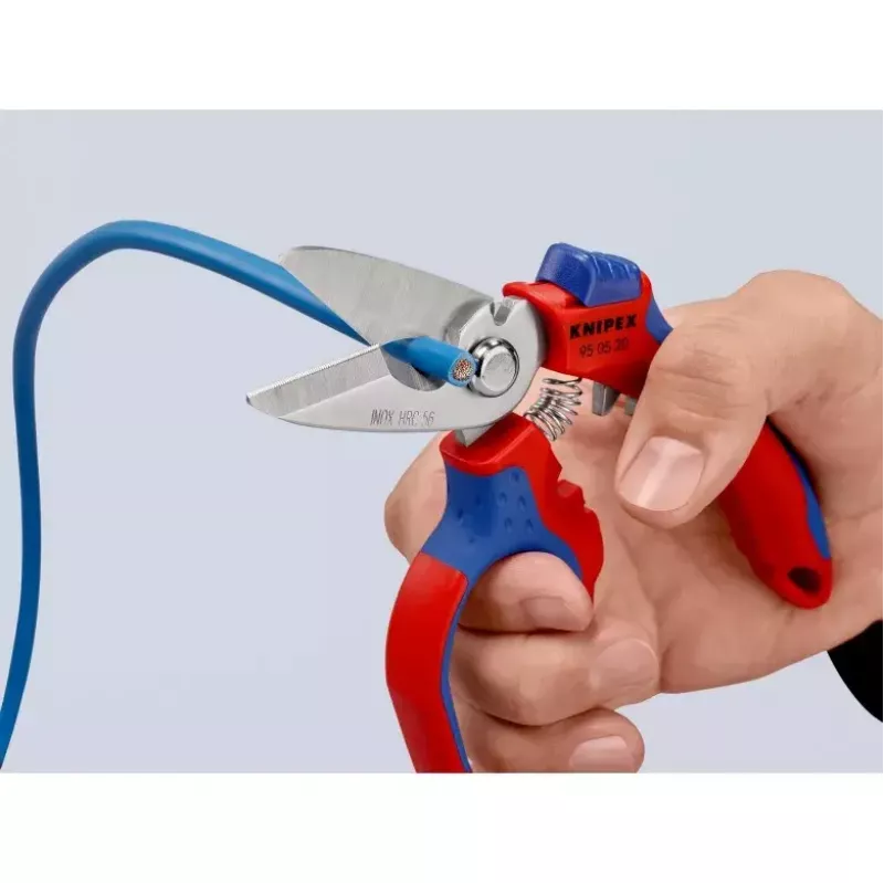 „Knipex 95 05 20 SB“ replės Nerūdijantis plienas Plastikinė rankena Mėlyna Raudona