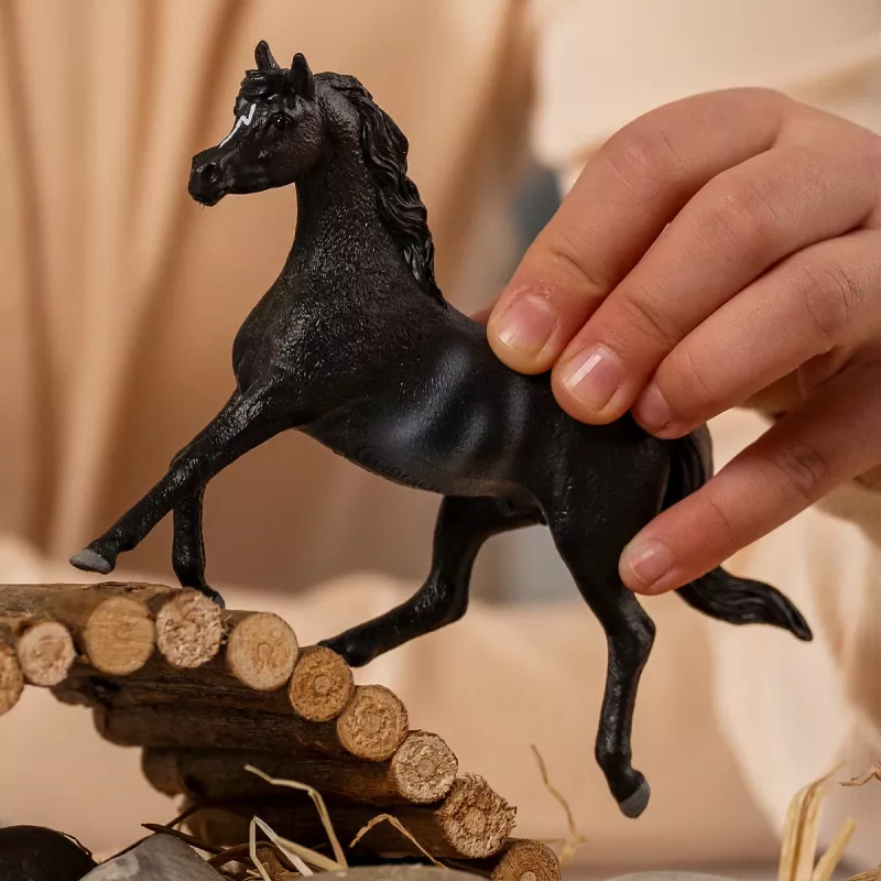 schleich HORSE CLUB Arabų eržilas, 5 metų, Žirgai, Juoda, Pilka, Balta, Plastikas