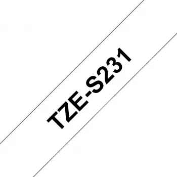 Etikečių juosta Brother TZe-S231 12mm juoda ant balto