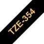 Etikečių juostelė Brother TZe354 24mm auksinė ant juodos