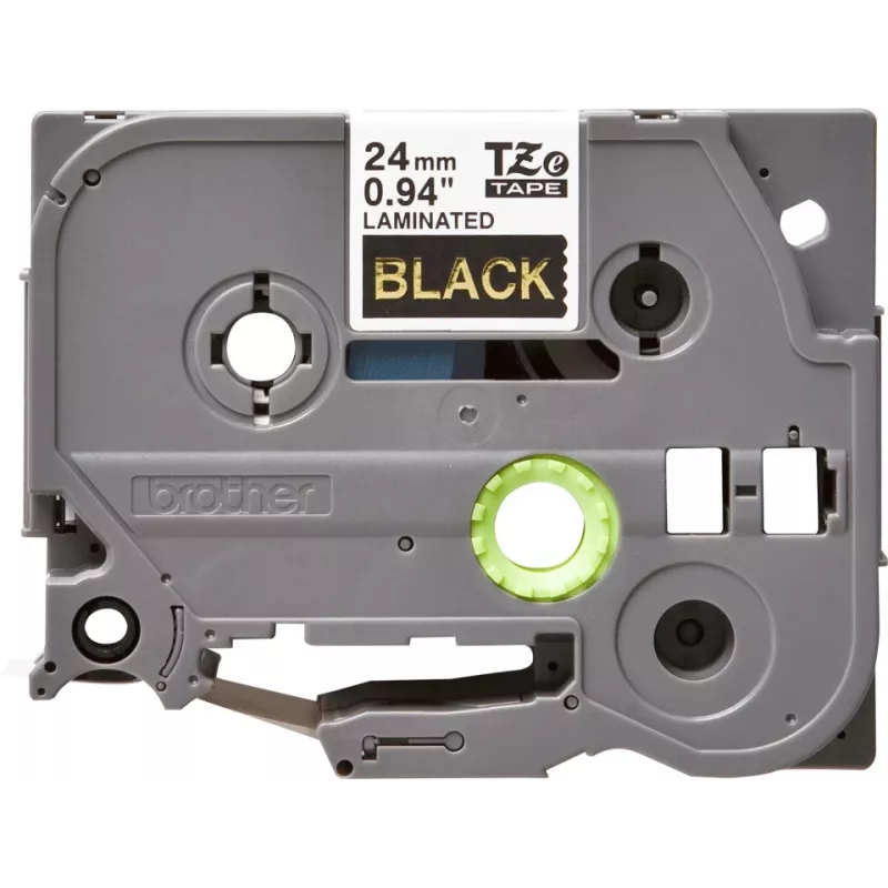 Etikečių juostelė Brother TZe354 24mm auksinė ant juodos