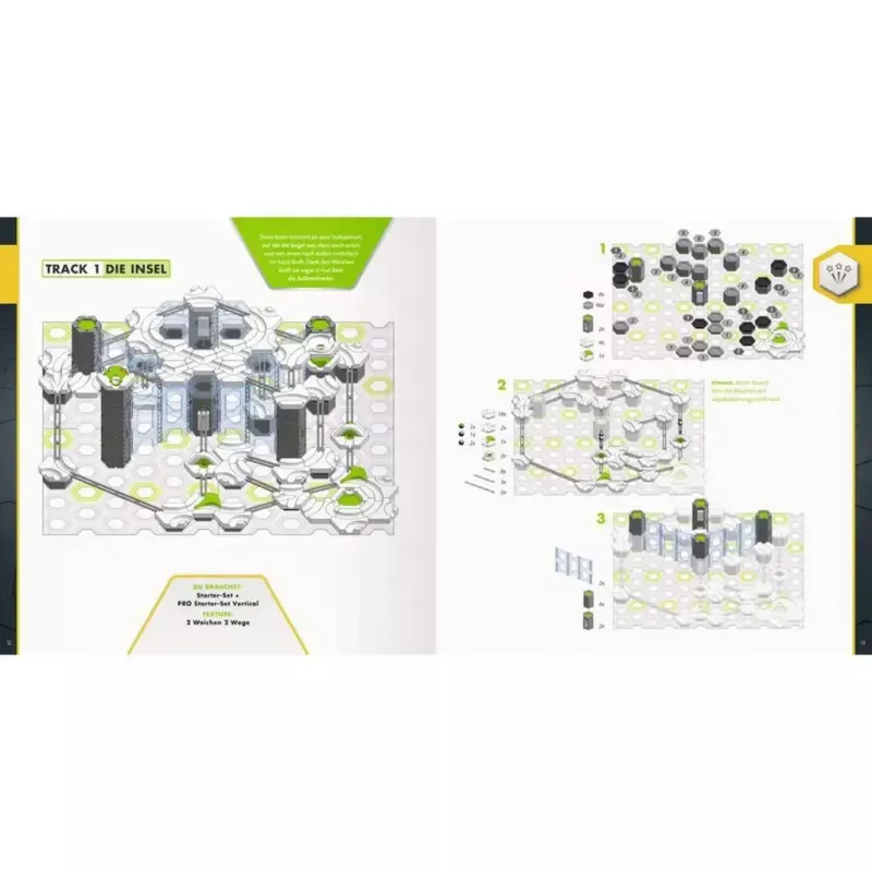 Ravensburger GraviTrax Pro kietais viršeliais knyga — vadovas mėgėjams ir profesionalams (48973)