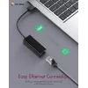 ICY BOX USB 3.0 A tipo į RJ-45 eterneto prievadą, Laidinis, USB, Eternetas, 1000 Mbit/s, Juoda
