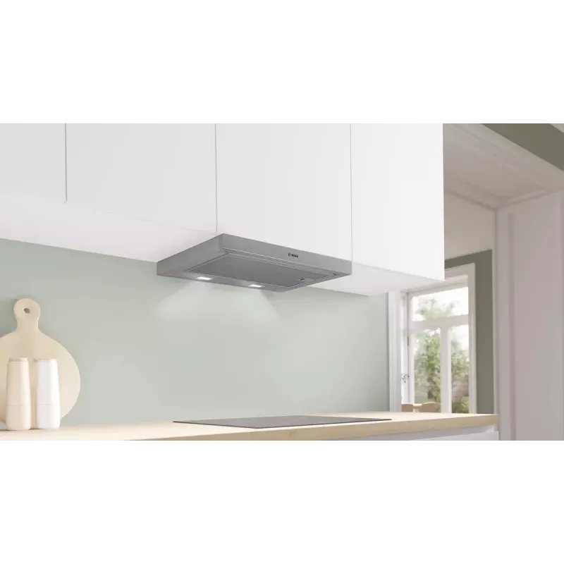 Bosch Serie 2 DFL063W57 gartraukis Pusiau įmontuotas (ištraukiamas) Metallic, Sidabrinė 351 m³/h