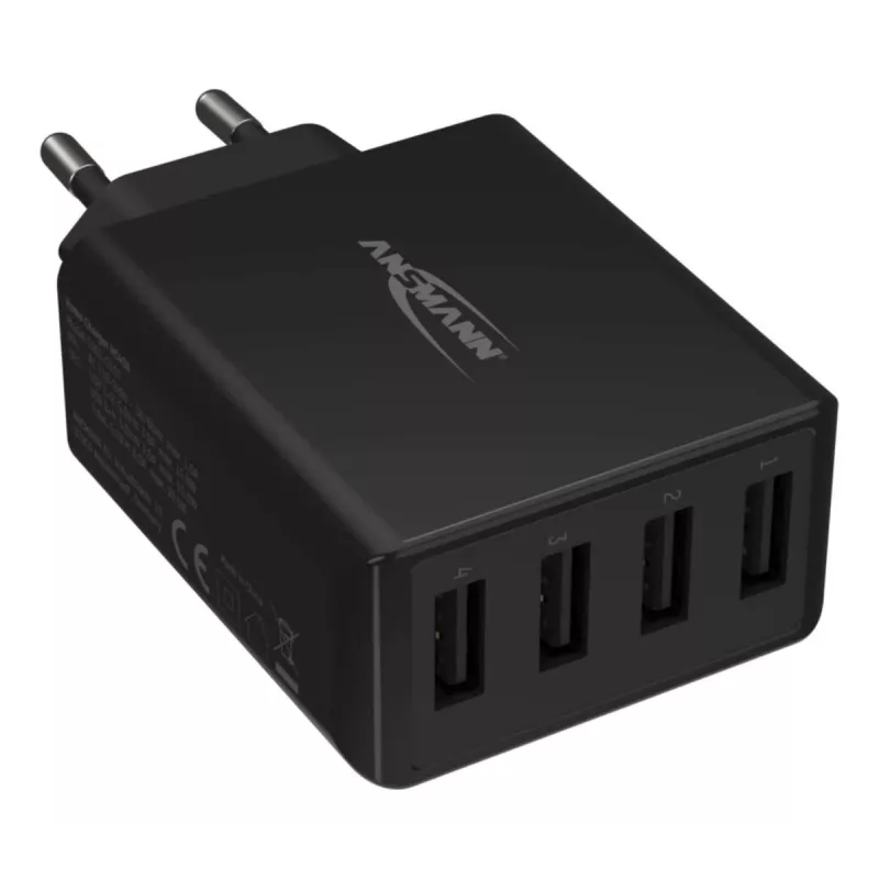 ANSMANN sieninis USB įkroviklis 4 prievadų