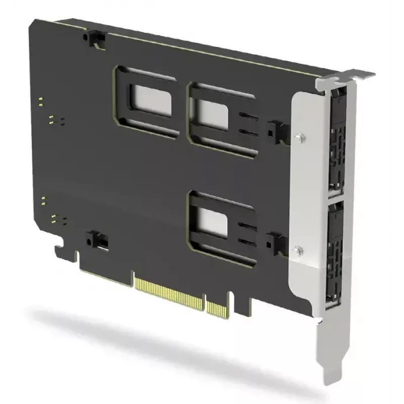 „Icy Dock ExpressSlot Elite“ sąsajos plokštė MB842MP-B – PCIe karšto keitimo 2,5 colio diskų įlankos adapteris, juoda/sidabrinė