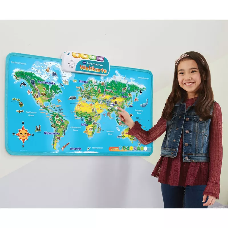 VTech Interaktyvus pasaulio žemėlapis, 6 m., Garsinis, Reikalingos baterijos, AA, Įvairiaspalvis
