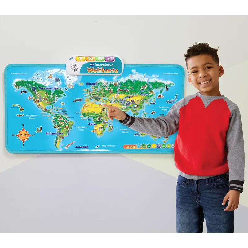 VTech Interaktyvus pasaulio žemėlapis, 6 m., Garsinis, Reikalingos baterijos, AA, Įvairiaspalvis