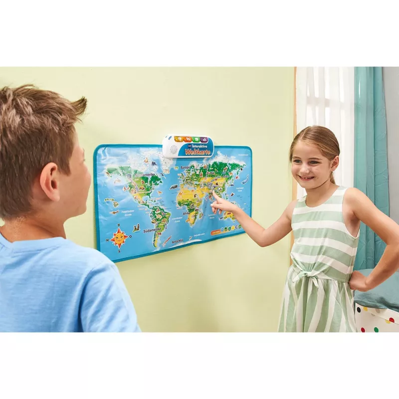 VTech Interaktyvus pasaulio žemėlapis, 6 m., Garsinis, Reikalingos baterijos, AA, Įvairiaspalvis