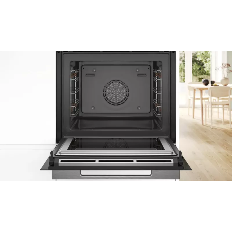Įmontuojama elektrinė orkaitė Bosch Serie 8 HMG7361B1, 67 l, 3600 W, juoda, lietiminis valdymas
