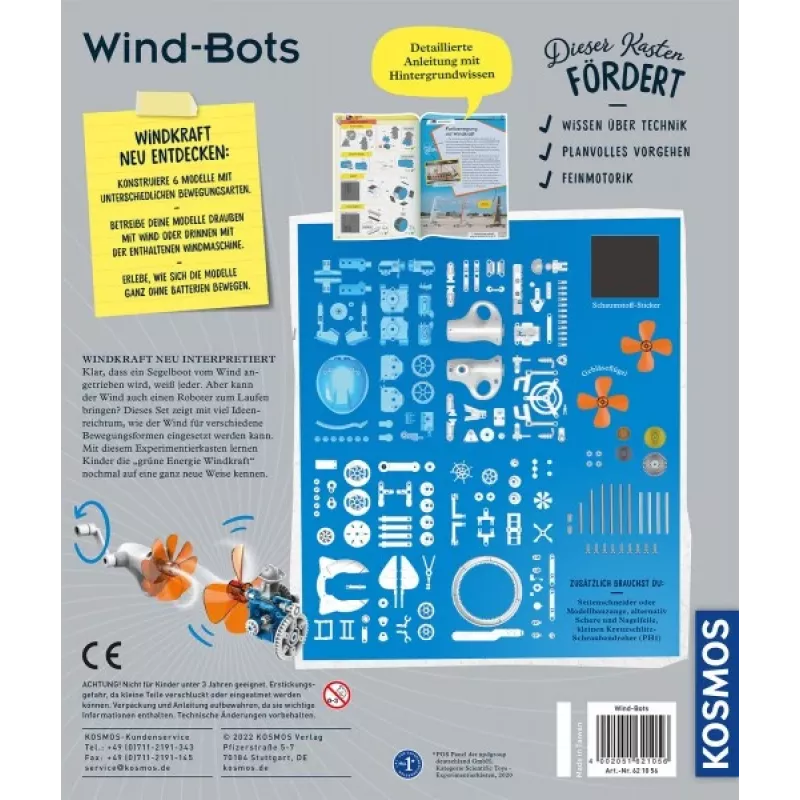 Kosmos Wind Bots, Robotas, Inžinerija, 8 m., Įvairiaspalvis
