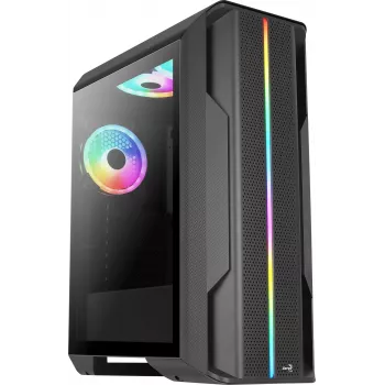 Aerocool SPLINTER DUO ATX žaidimų korpusas, 3x ARGB 12 cm ventiliatoriai + priekinis tinklelis
