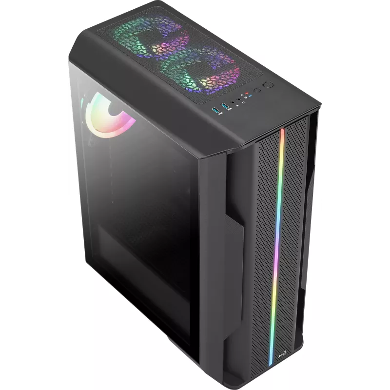 Aerocool SPLINTER DUO ATX žaidimų korpusas, 3x ARGB 12 cm ventiliatoriai + priekinis tinklelis