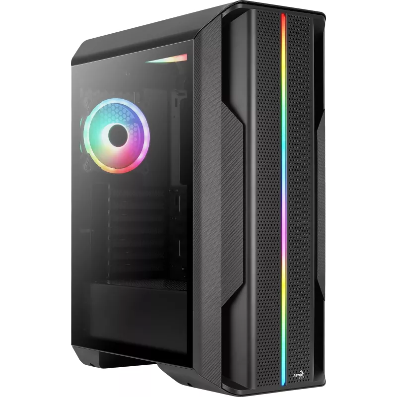 Aerocool SPLINTER DUO ATX žaidimų korpusas, 3x ARGB 12 cm ventiliatoriai + priekinis tinklelis