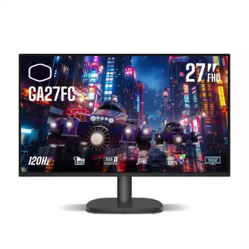 Žaidimų monitorius Cooler Master GA27FC — 27 colių Full HD IPS, Adaptive-Sync, 120 Hz, juodas