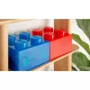 Dėžutė „Room Copenhagen LEGO Storage Brick 4 Top Lid Glitter“ – mėlyna / permatoma
