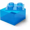 Dėžutė „Room Copenhagen LEGO Storage Brick 4 Top Lid Glitter“ – mėlyna / permatoma