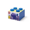Dėžutė „Room Copenhagen LEGO Storage Brick 4 Top Lid Glitter“ – mėlyna / permatoma