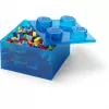 Dėžutė „Room Copenhagen LEGO Storage Brick 4 Top Lid Glitter“ – mėlyna / permatoma
