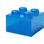 Dėžutė „Room Copenhagen LEGO Storage Brick 4 Top Lid Glitter“ – mėlyna / permatoma