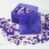 Dėžutė Room Copenhagen LEGO Storage Brick 4 viršutinis dangtis blizgučiai — violetinė/permatoma