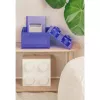 Dėžutė Room Copenhagen LEGO Storage Brick 4 viršutinis dangtis blizgučiai — violetinė/permatoma