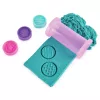 Kinetic Sand Shimmer, Unicorn Bake Shoppe žaidimų rinkinys, 16oz (žvilganti žalsvai mėlyna ir neoninė rožinė), 8 vienaragių įrankiai, sensoriniai žaislai vaikams nuo 3 metų