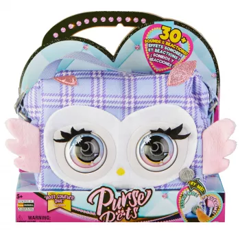 Purse Pets, Print Perfect Hoot Couture pelėda, interaktyvus augintinis žaislas ir rankinė su daugiau nei 30 garsų ir reakcijų, mergaičių žaislai nuo 5 metų