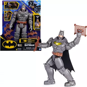 DC Comics , Battle Strike Batman 12 colių veiksmo figūrėlė, 5 aksesuarai, 20+ garsų, kolekcionuojami vaikiški žaislai berniukams ir mergaitėms nuo 3 metų