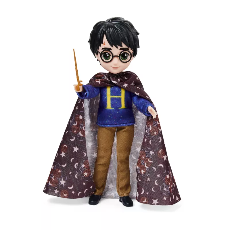 Wizarding World Harry Potter, 8 colių Hario Poterio lėlės dovanų rinkinys su nematomumo apsiaustu ir 5 lėlės aksesuarais, vaikiški žaislai nuo 6 metų