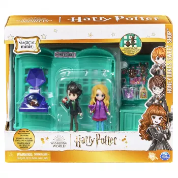Wizarding World Harry Potter, Magical Minis Honeydukes Sweet Shop su 2 išskirtinėmis figūrėlėmis ir 5 priedais, vaikų žaislai nuo 6 metų