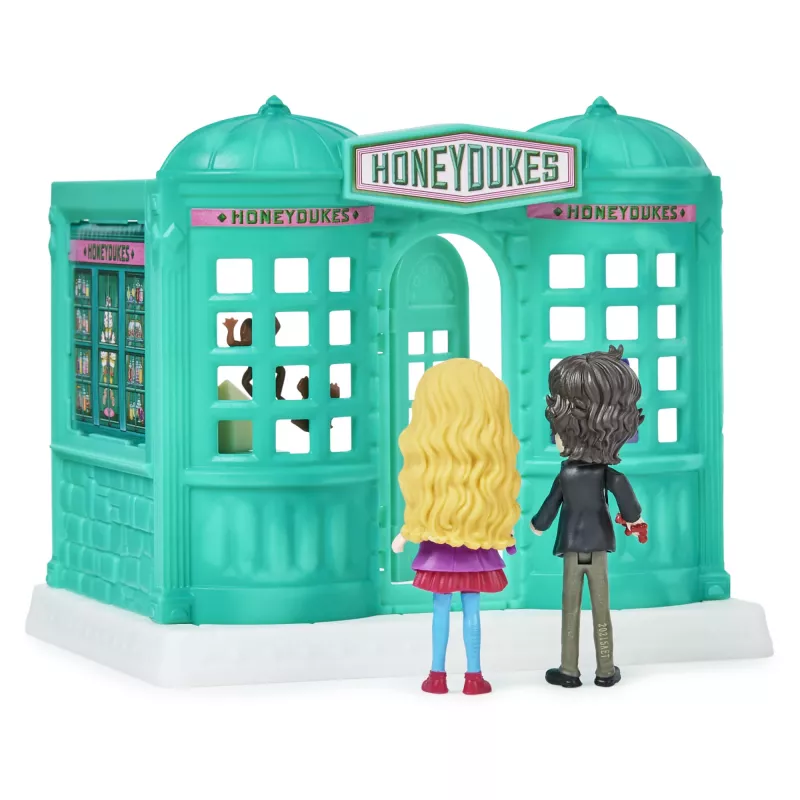 Wizarding World Harry Potter, Magical Minis Honeydukes Sweet Shop su 2 išskirtinėmis figūrėlėmis ir 5 priedais, vaikų žaislai nuo 6 metų