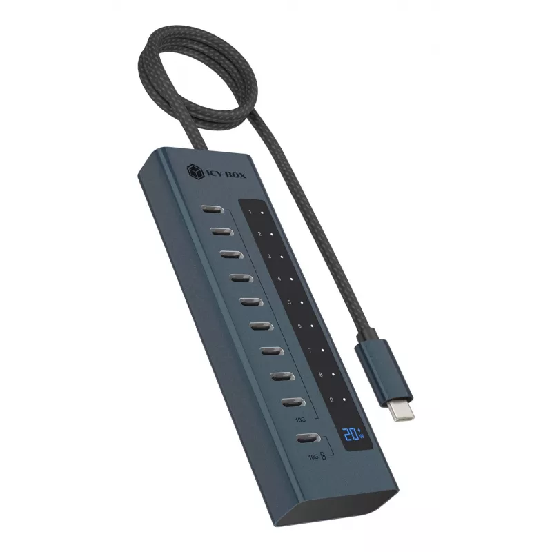 USB šakotuvas icybox IB-HUB1450-C31 — 10 prievadų, USB 3.2
