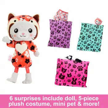 Mados lėlė MATTEL Barbie Cutie Reveal Doll — 139 mm, plastikas ir audinys, amžius 3+