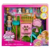 „Barbie and Stacie to the Rescue“ šuniukų žaidimų aikštelės žaidimo rinkinys su lėle, 3 šunų figūrėlėmis ir priedais
