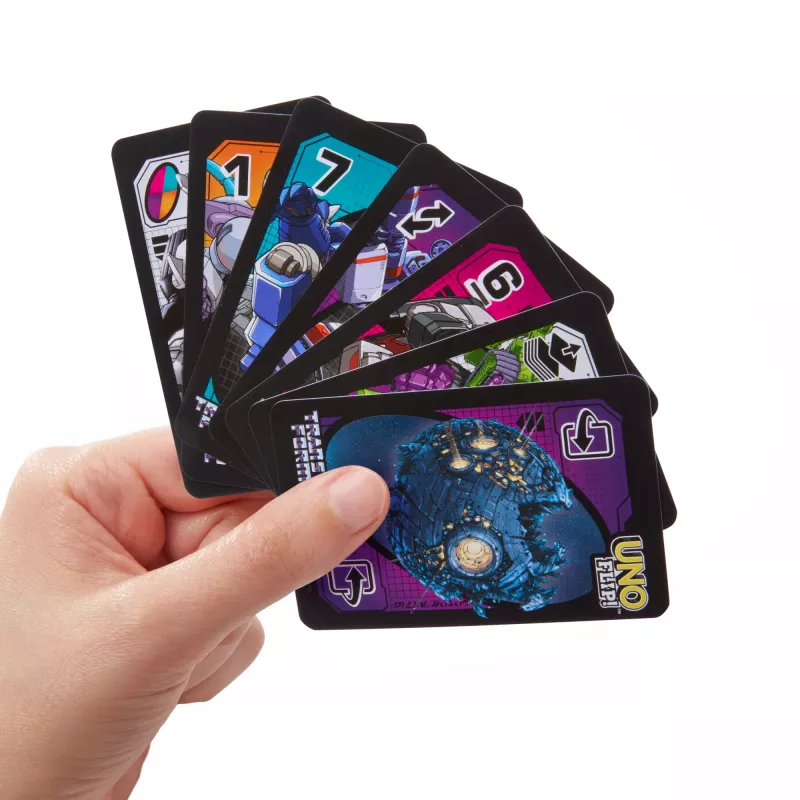 Žaidimai UNO Flip Transformers kortų žaidimas vaikams ir šeimos vakarui