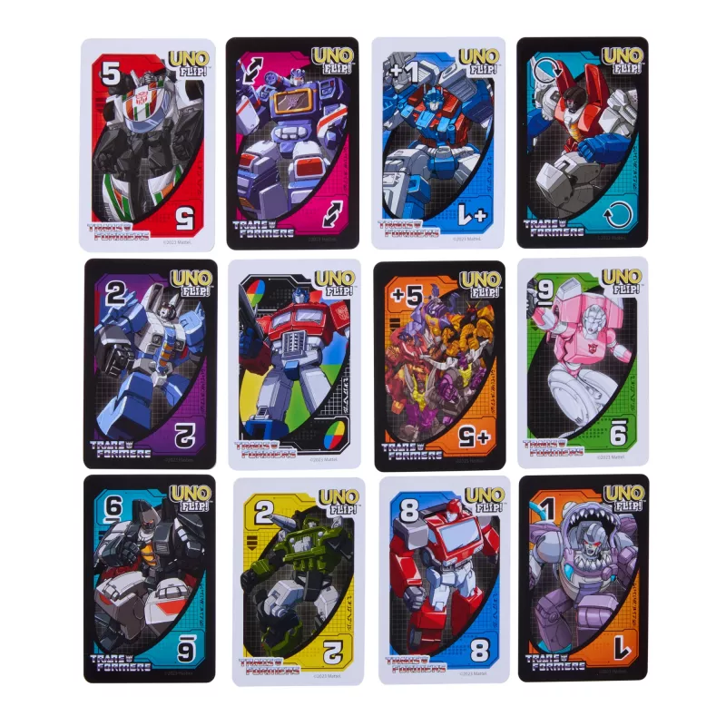 Žaidimai UNO Flip Transformers kortų žaidimas vaikams ir šeimos vakarui