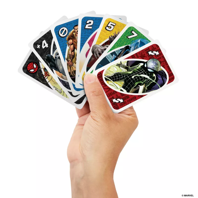 Games UNO The Amazing Spider-Man kortų žaidimas vaikams, suaugusiems ir šeimos vakarams, įkvėptas Marvel komiksų serijos
