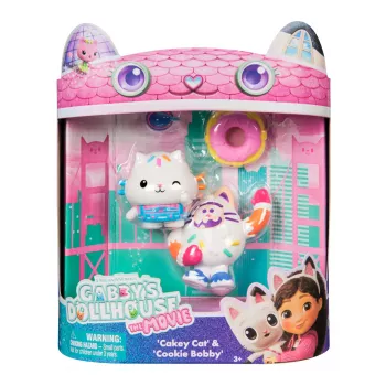 Gabby's Dollhouse: Filmas, Cakey Cat ir Cookie Bobby žaislų figūrėlės su 2 priedais, vaikiški žaislai mergaitėms ir berniukams nuo 3 metų