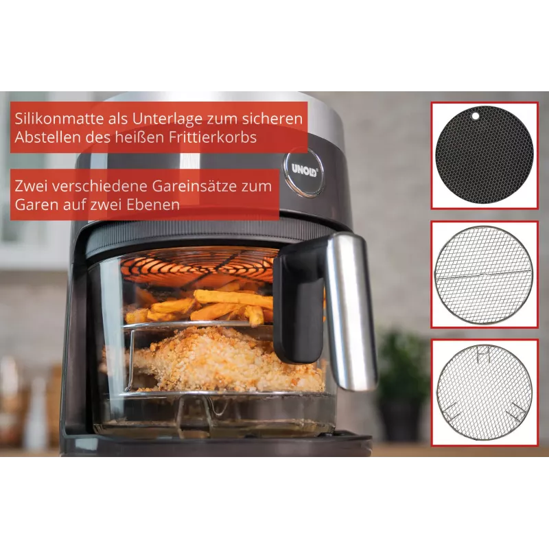 Unold 58695 keptuvė Viena 3,5 L Atskira 1200 W Karšto oro keptuvė Juoda